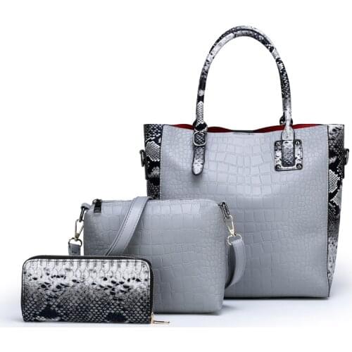 Pu Leather Crossbody Bag with Wallet Luxurious 3-Piece Set Women Bag Large Capacity Women Handbag Retro Shoulder Bags for Lady