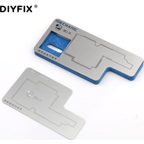 For iPhone X/XS/XR/XS MAX 3D BGA Reballing Stencil Kit Grooves Positioning Glue Removing Tin Planting Platform Soldering Net Set