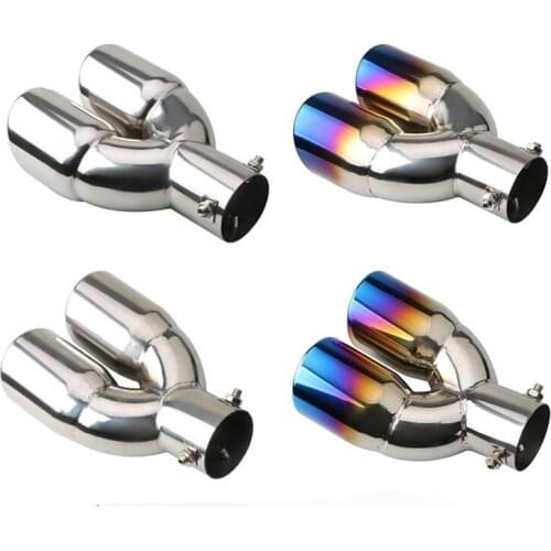 Car Decoration Modified two-tube Exhaust Pipe Universal Thickening Model Double Tailpipe