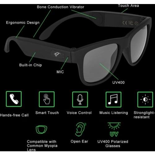 G1 Bluetooth Smart Sunglasses Bone Conduction Headphones Open Ear Speaker Glasses