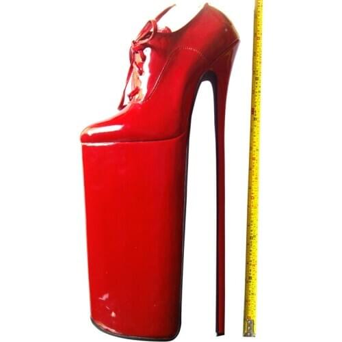 15.7in Heel Height Womens shoes Sexy Genuine Leather Pointed Toe Stiletto Heel Platform Pumps High Heels US size 5-13 No.y4003