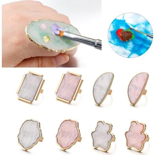 1PC Resin Agate Stone Nail Color Palette Gel Polish Pallet Mixing Drawing Paint Plate Pad Manicure Nails Art Display Shelf NEW