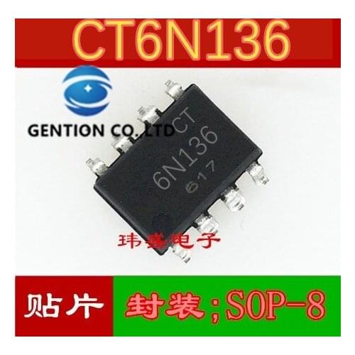 10PCS CT6N136 (S) (T1) SMD-8 light coupling compatible 6 n136s coupler (TA) in stock 100% new and original