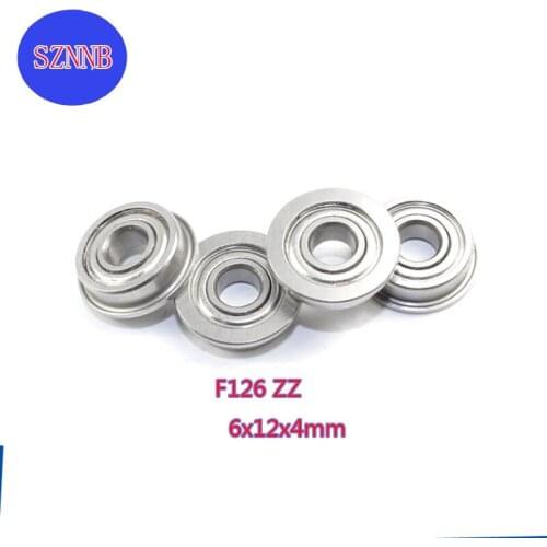 5/10 psc / lot F126zz Flange Ball Single Row Bearing Accessories F126zz 6x12x4mm Pulley LF1260zz Guide Pulley Bearing ABEC-5