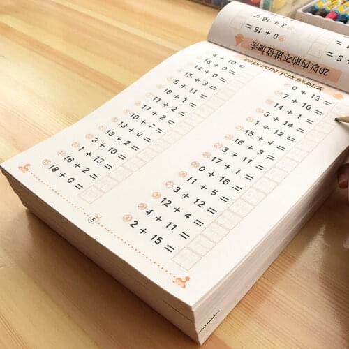 6 Books Children Book Copybook Learn Math Exercise Books for Kids Primaryschool Handwriting Practice Books Age 3-6