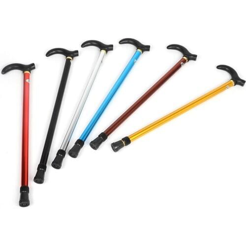 Aluminum Walking Outdoor Cane Pole Crutch Trekking Metal Adjustable Stick Telescopic