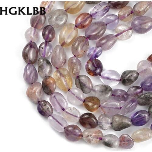 HGKLBB Natural Super seven crystal Quartz Stone beads 4~7mm Irregular Loose beads for Jewelry making bracelets Necklace DIY
