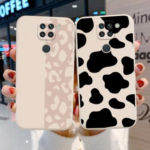 Poco X3 Pro Case Leopard Milk Cow Pattern Funda Cover For Xiaomi Redmi 9 9A 9C 9T Note 10 8 9 Pro Note 9S Lens Protection Case