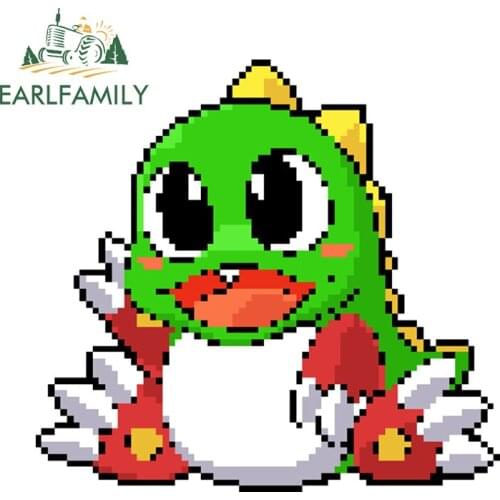 EARLFAMILY 13cm x 12.2cm for Bubble Bobble Pixel Car Stickers and Decals Vinyl Car Wrap Waterproof Refrigerator Printing Decor