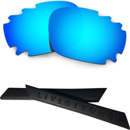 HKUCO For Jawbone Vented Blue Polarized Replacement Lenses With Black Earsocks Rubber Kit