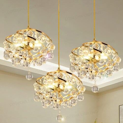 Crystal small chandelier corridor aisle porch balcony bar entrance cloakroom American restaurant bedroom European style lamps