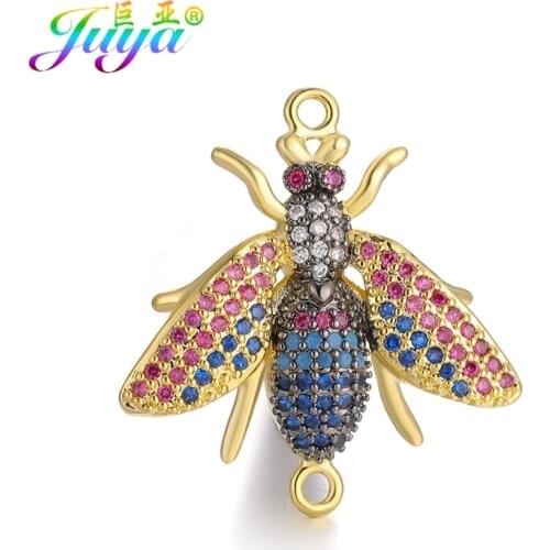 Juya DIY Bracelets Making Charms Handmade Colorful Crystals Butterfly Bee Insect Charms Accessories For Pendant Jewelry Making