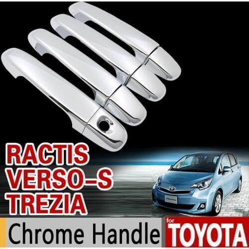 For Toyota Verso-S 2011-2017 Chrome Handle Cover Trim Set for Subaru Trezia Space Verso Ractis 2013 2015 Accessories Car Styling