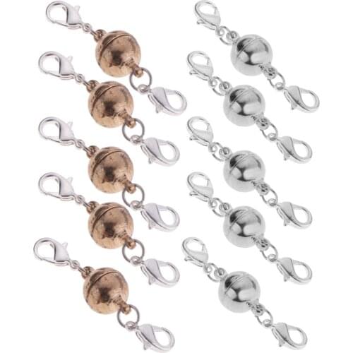 5 Pieces Round Oval Ball Two Parts Lobster Clasp for DIY Jewelry