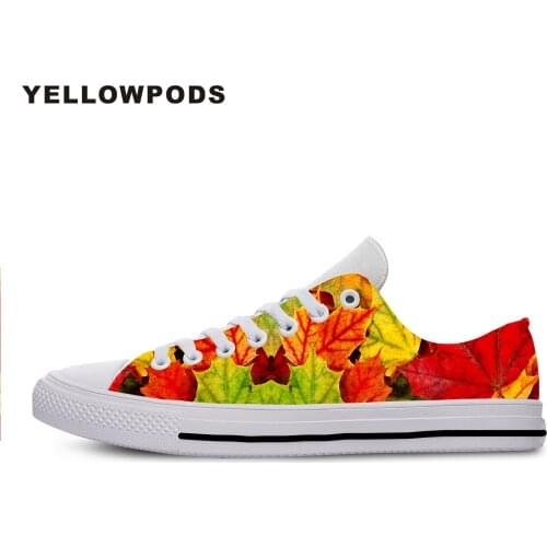 Mens Casual Shoes Fashion Hot Maple Leaf PrintLight-weight Male Female Customized Print Picture Canvas Light Couples Shoes