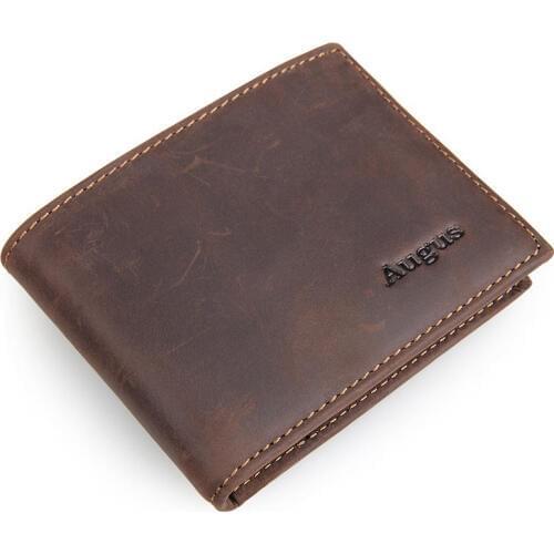 Mens Wallet Male Portomonee 100% Guarantee Leather Credit Card Holder Augus Brand Brand Perse Carteira 8108R-1