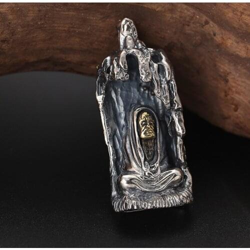 S925 Sterling Silver Jewelry Popular Versatile Thai Silver Personality Creative Exaggeration Demon Holy Seal Pendant Male