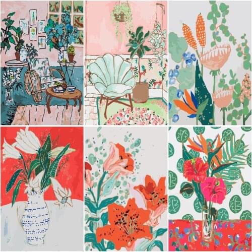 RUOPOTY 60x75cm Frame Paint By Number For Adults Abstract Modern Picture By Numbers Acrylic Paint On Canvas Home Decors Art