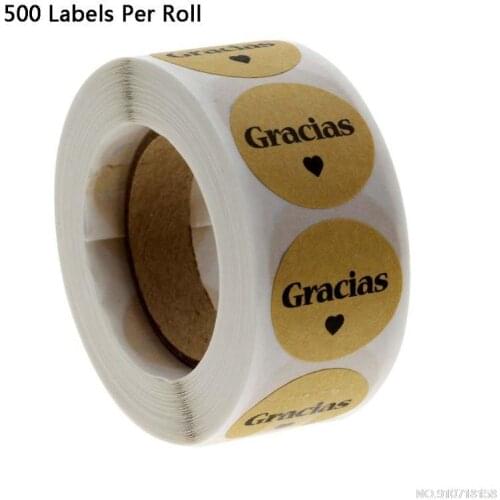 500pcs Kraft Gracias Spanish Thank You labels Stickers Handmade Package Envelope Seal Label Scrapbooking Jy19 21 Dropship