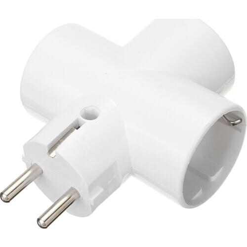 Multiple Power Outlet 16A 250V 3-Way European Standard Multiple Plug Adapter Wireless Sockets Electrical Equipments Protection