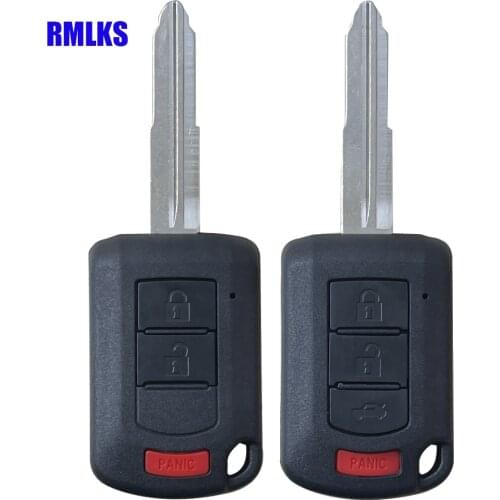 New Remote Head Key Shell Case Housing Fob 3 4 Buttons Uncut MIT11R Blade For Mitsubishi OUCJ166N remote key shell