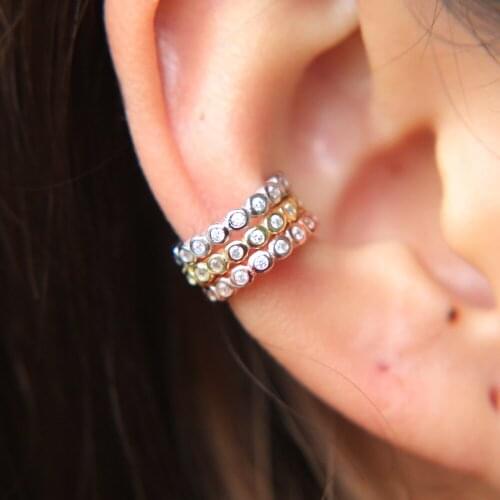 Summer new 925 Sterling dainty clip Earrings for Women Fine Jewelry luxury Ear Cuff Cubic Zircon factory oem star wedding gift