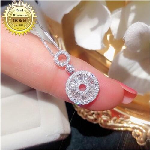 100% 18K white gold natural diamond necklace all use 0.45ct diamond and have certificate HM055