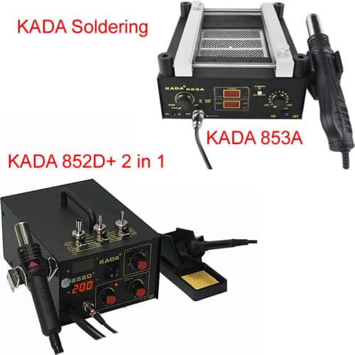 KADA 852D+ 2 in 1 SMD rework station hot air gun desoldering station 853A Soldering Pre-heating Station