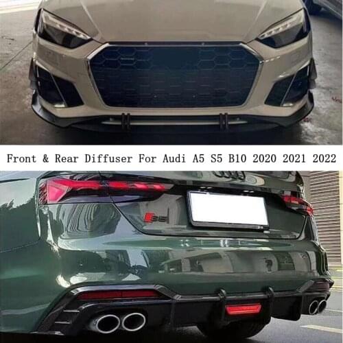 Real Carbon Fiber Front & Rear Diffuser Lip Spoiler For Audi A5 S5 B10 2020 2021 2022 Bumper Splitter Auto Accessories