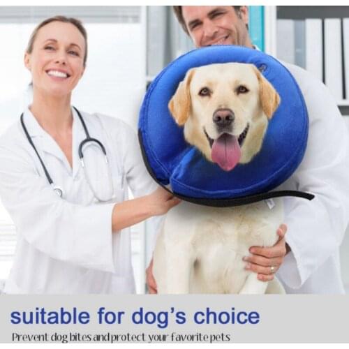 Pet Protection Cone Collar Inflatable Pet Dog Cat Elizabethan Wound Healing Collar E-Collar Anti-bite Anti-Licking Neck Circle P