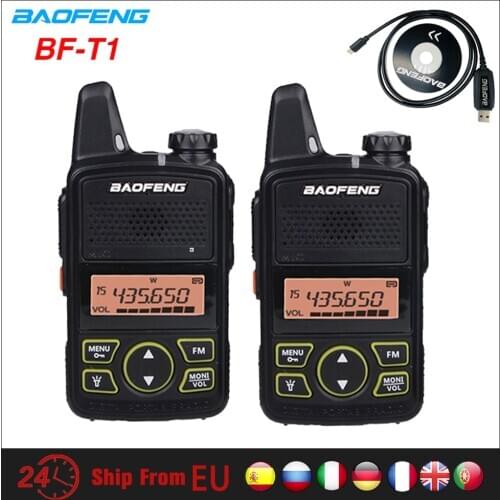 2PCS Baofeng BF-T1 Mini Walkie Talkie UHF Portable CB Ham Radio BF T1 Handheld FM Transceiver Kids Intercom 5KM bft1 Comunicador