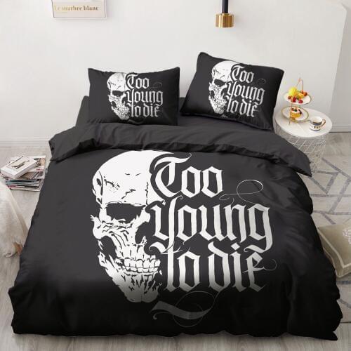Simple Bedding Sets 3D Skull Duvet Quilt Cover Set Comforter Bed Linen Pillowcase King Queen Full Double Twin Size Home Texitle