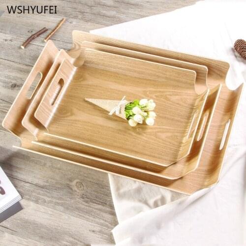 Direct selling new ash wood tray portable rectangular wooden portable tray baking bread dessert storage decorative plate