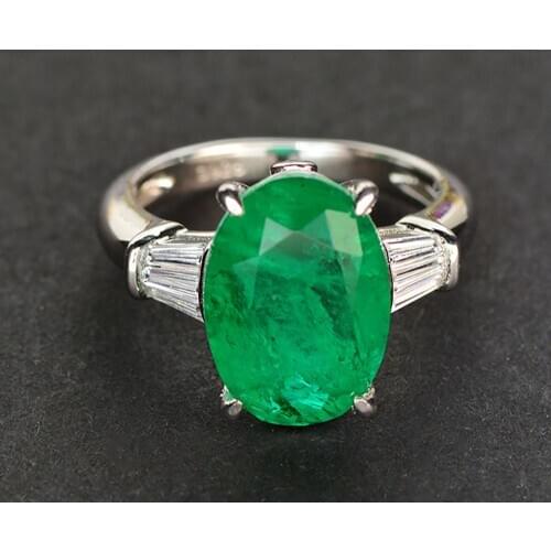 Vintage 10*14mm Oval Emerald Rings Sterling Silver 925 Carbon Diamond Engagement Wedding Bands for Women Fine Jewelry Wholesale