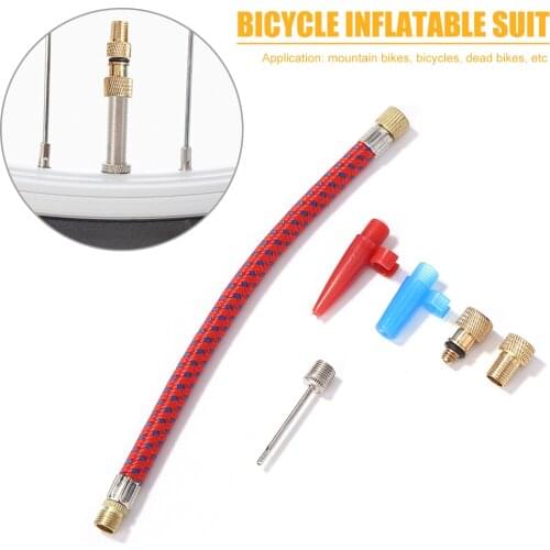 6pcs/set Bicycle Tire Tyre Wheel Air Pump Adapter Ball Inflating Needle MTB Mountain Bike Valve Connector Hose Set