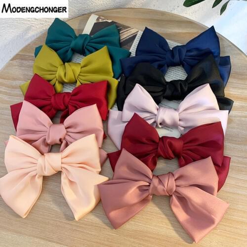 New Fashion Big Large Hair Bow Barrettes 2 Layers Chiffon Hair Clips For Women Hairgrips Ponytail Clips Quality Hair Accessories