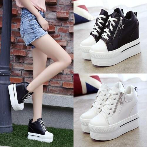 Shoes woman sneakers Platform casual shoes 2019 new Breathable Ladies Casual Shoes Comfortable Light Weight Wedge High Heel