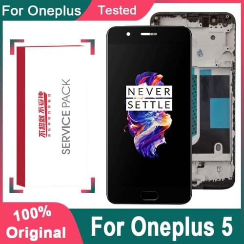 5.5" OLED / AMOLED For Oneplus 5 A5000 LCD Display Touch Screen Digitizer Assembly For OnePlus 5 1+5 LCD Replacement TFT Quality