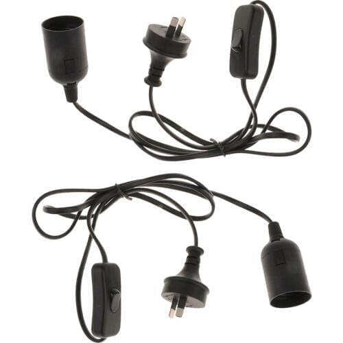 2x E27 Light Bulb Socket Lamp Holder Base to AU Plug-in Power Cable Adapter