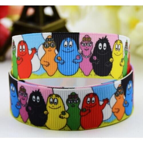 22mm 25mm 38mm 75mm Ruban satin Barbapapa cartoon printed Grosgrain Ribbon Bow X-00861 10 Yards