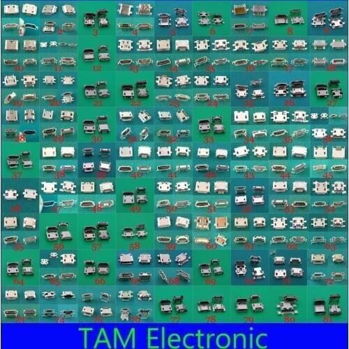 81Models 81pcs/lot Micro USB 5P Jacks USB Connector Tail Charging socket for ZTE Lenovo Huawei Mobile Phone Tablet