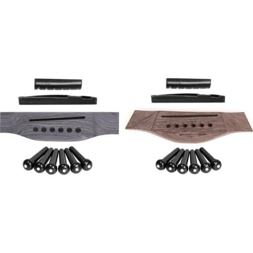 Acoustic Guitar Wooden Rosewood Bridge Pins Saddle Nut Sets DIY Accesories Guitar Replacement