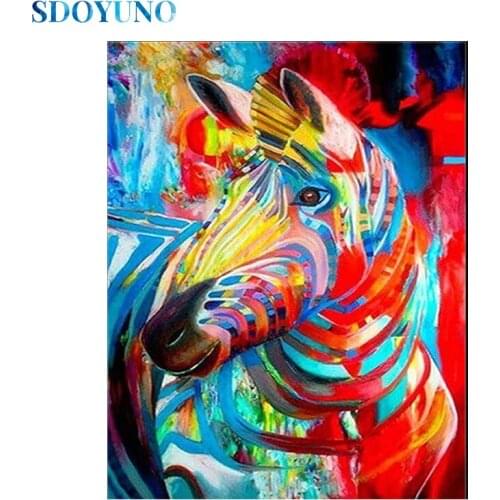 SDOYUNO DZDP1281 5D Diamond Painting Zebra Full Square/Round Diamond Embroidery Paintings Animals Handmade Home Decor