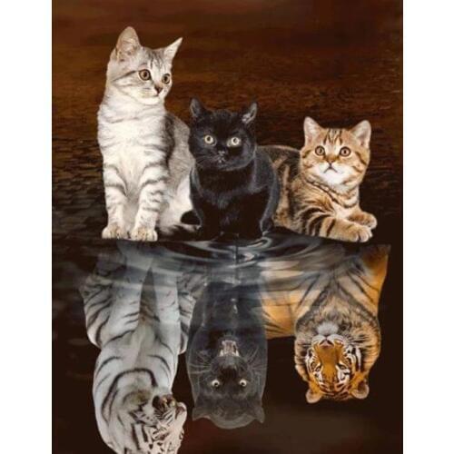 Kitten Tiger black panther diamond painting