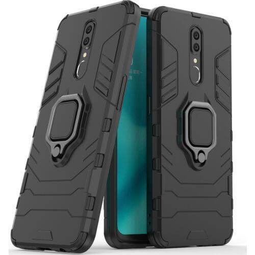 For OPPO F11 Pro Case Cover Silicone TPU and Hard PC Ultra Luxury Armor Metal Ring Holder Case for OPPO F11