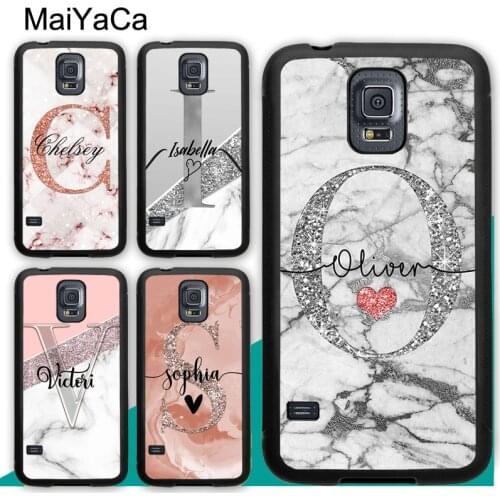 Glitter Rose Gold Marble Custom Name Initial Case For Samsung A21S A20e A71 A51 A40 A50 A70 Galaxy S20 Plus S10 S9 Note 20 Ultra