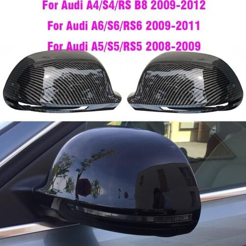 For Audi A4 A5 B8 A3 8P A6 C6 Q3 ABS Carbon Fiber Color Style Type Car Side Door Mirrors Cover Auto Rrearview Mirror Caps