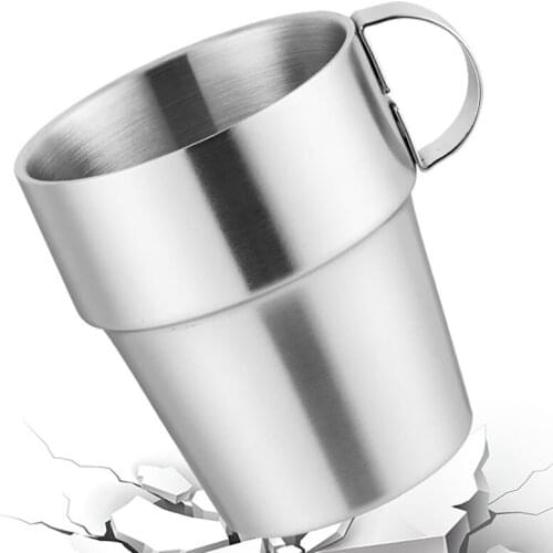 Double-layer Stainless Steel Coffee Cup, Solid Color Coffee mug