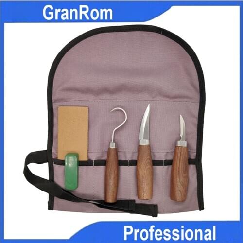 Walnut Carving Knife 5pcs Kit Round Handle Wood Cutting Tool Wooden Scraper Spoon Cutter Woodworking Carving Tool Set