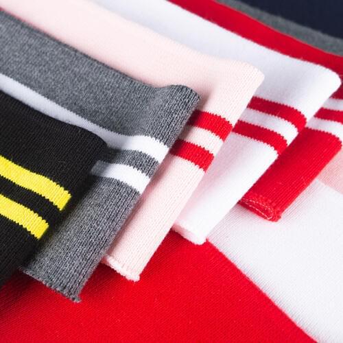D30 Cotton Yarn Dyed Stripes Stretch Cuff DIY Cotton Knitted Fabric For Neckline hem, Winter jacket,Clothing Accessories 88*8cm